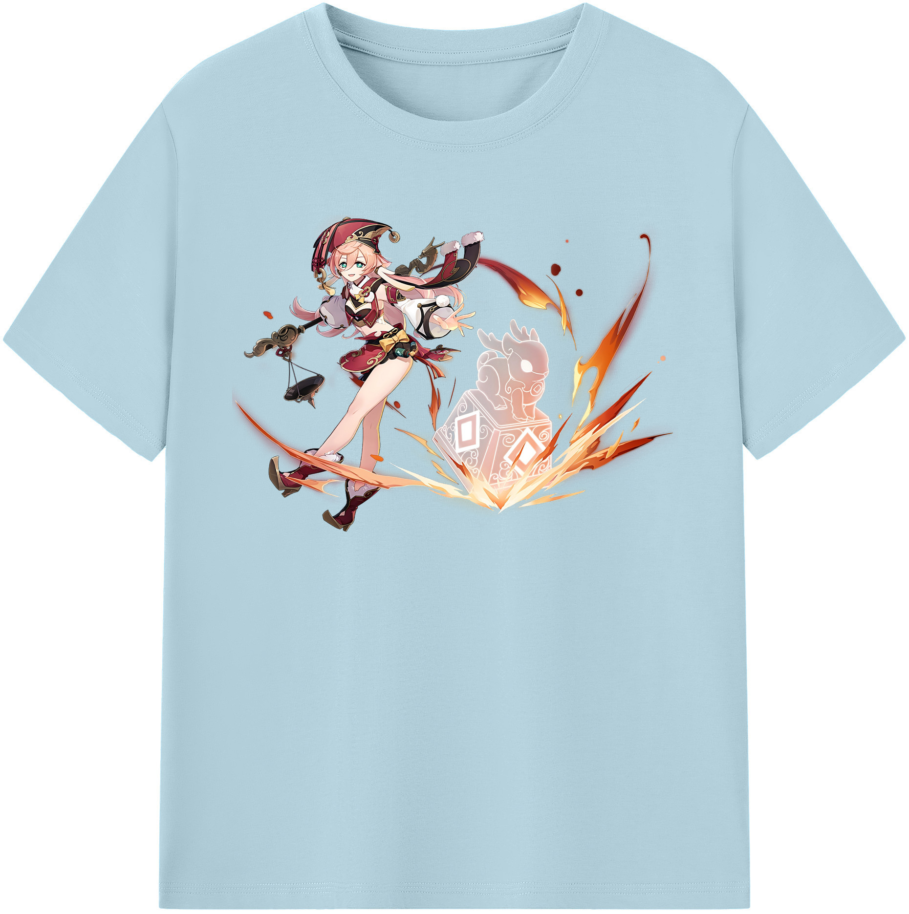 げんし神 ヤンフェイ genshin Yanfei 綿100％半袖Tシャツ（フロントプリント）